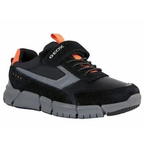 Geox Flexyper Boy`s Black/orange Sneakers J359BA05422C0038