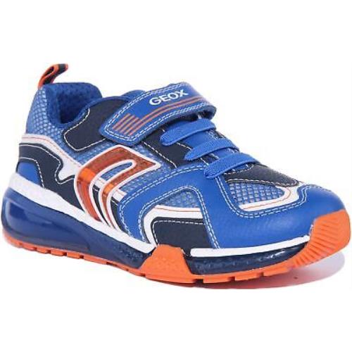 Geox J Bayonyc Kids Single Strap Light Up Sneakers In Blue Size US 1C - 4Y