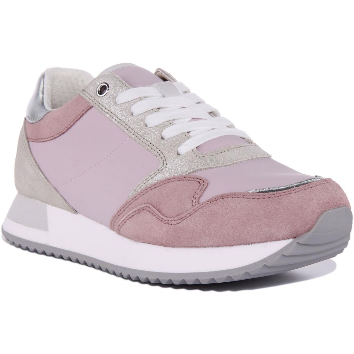 Geox D Doralea Womens Lace Up Smart Leather Sneakers In Cream Size US 5 - 11 ROSE