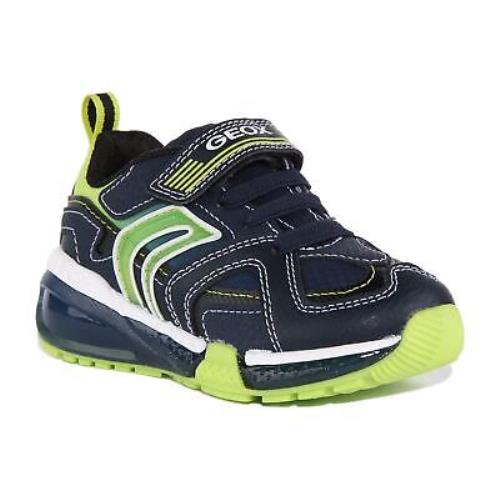 Geox J Bayonce Boys Single Strap Lights Up Sneakers In Navy Size US 8 - 4