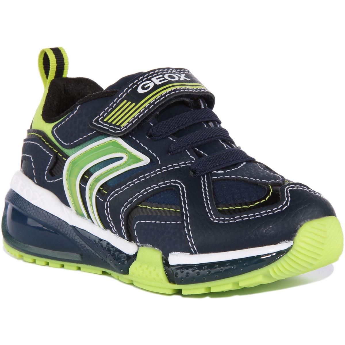 Geox J Bayonce Boys Single Strap Lights Up Sneakers In Navy Size US 8 - 4 NAVY