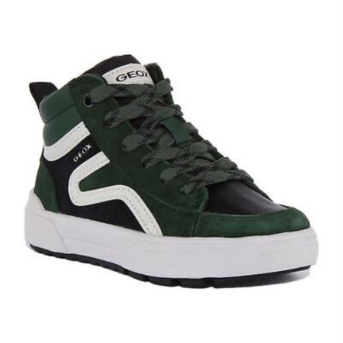 Geox J Weemble Boys Lace Up High Top Sneakers In Green US 10 - 4