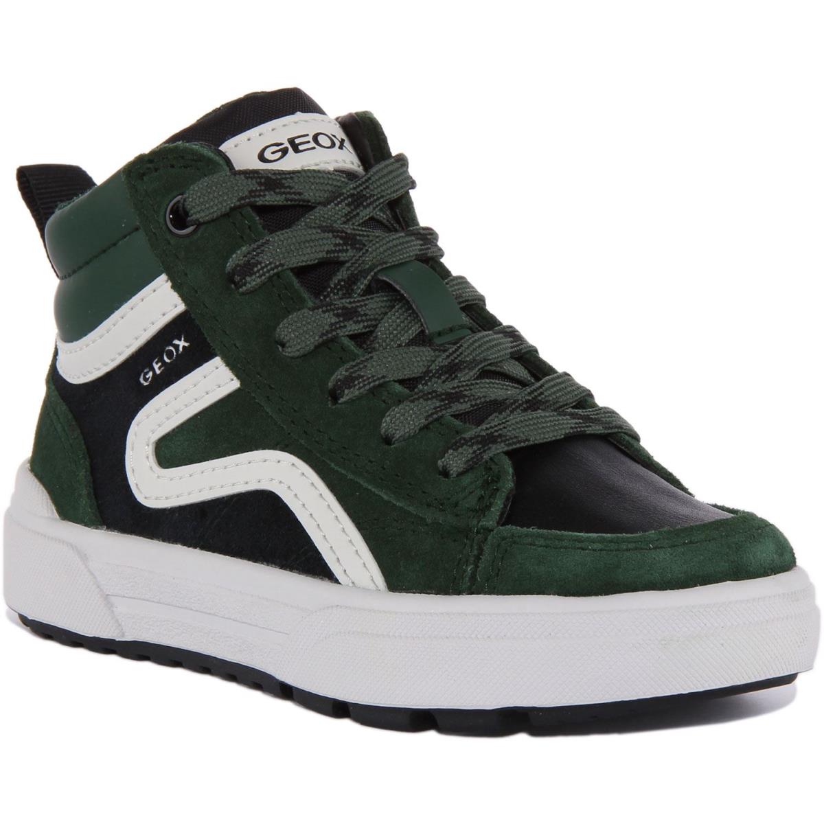 Geox J Weemble Boys Lace Up High Top Sneakers In Green US 10 - 4 GREEN