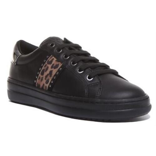Geox D Pontoise G Womens Lace Up Leather Sneaker In Black Size US 5 - 11