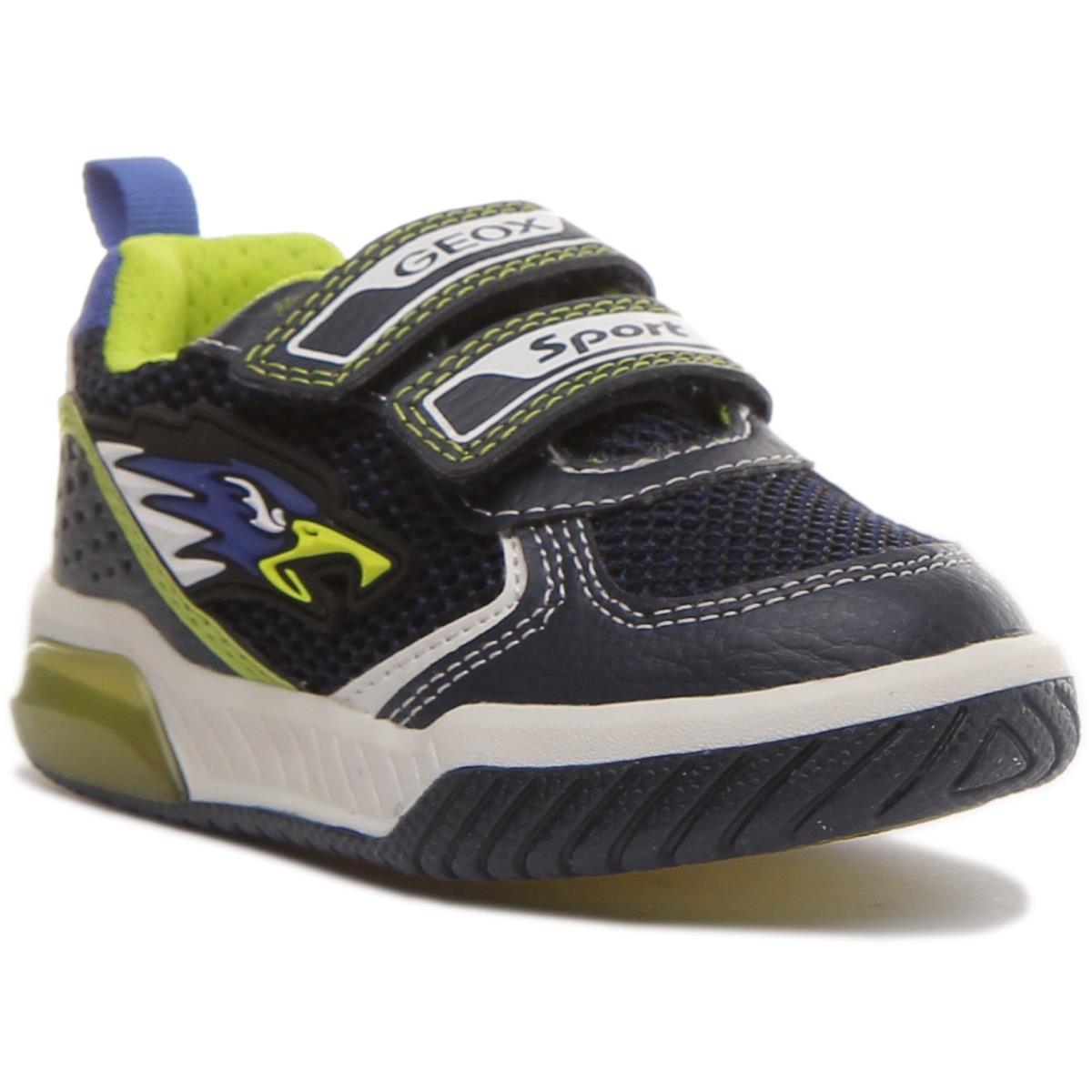 Geox J Inek B. B Kids Two Strap Led Light Sneakers In Navy Yellow Size US 8 - 13 NAVY YELLOW