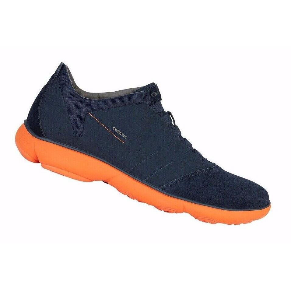 Geox Mens Nebula Man Navy/orange Textile/suede Laceless Sneackers U52D7B 01122 - Navy/Orange