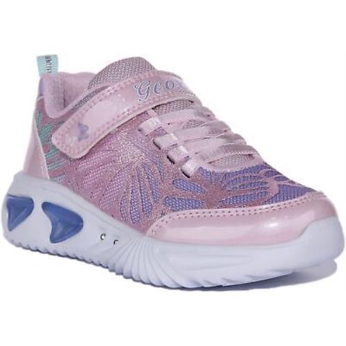 Geox J Assister GB Light Up Single Strap Sneakers Rose Infants US 1 - 13