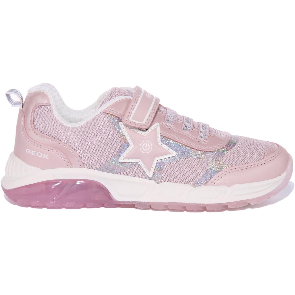 Geox J Spaziale Girls Single Strap Light Up Sneakers In Pink Size US 1C - 4Y