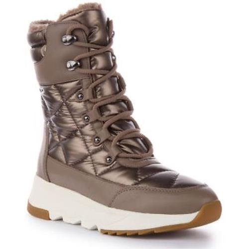 Geox Falena B Abx Cosy Waterproof Amphibiox Warm Boot Brown Womens US 5 - 10