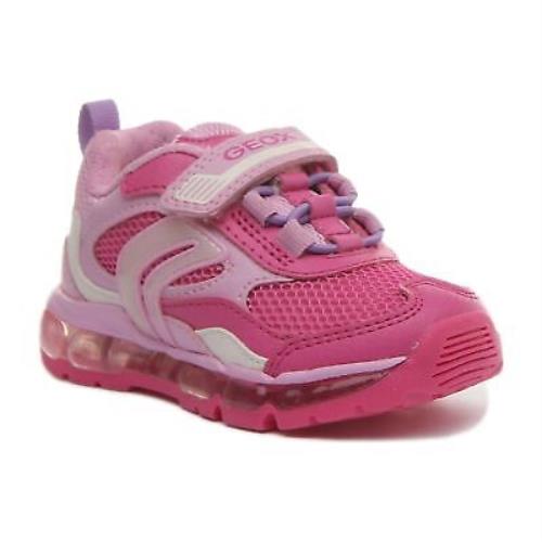 Geox J Android G.D1 Girls Single Strap Athletic Sneaker In Fuchsia Size US 8 - 4
