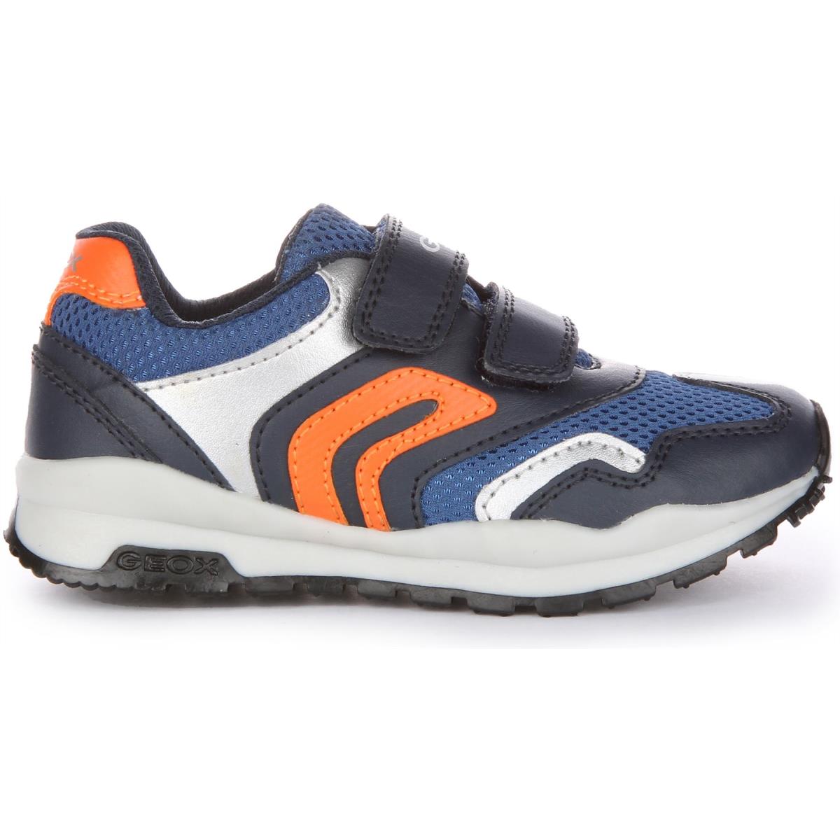 Geox J Pavel B. A In Navy Orange Double Strap Sneaker Kids Size US 0.5C - 13.5C NAVY ORANG