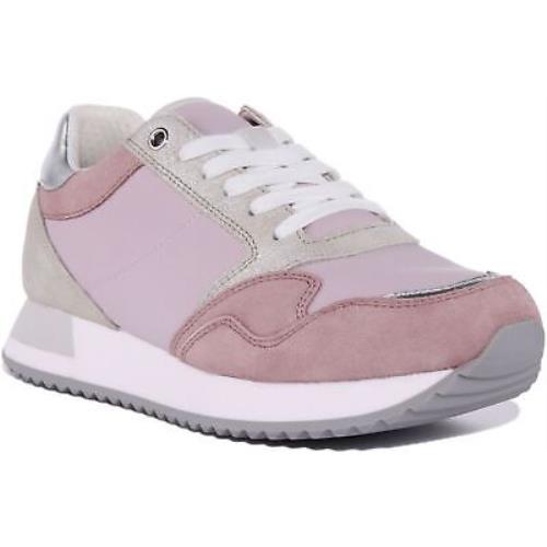 Geox D Doralea Womens Lace Up Leather Sneakers In Rose Size US 5 - 11