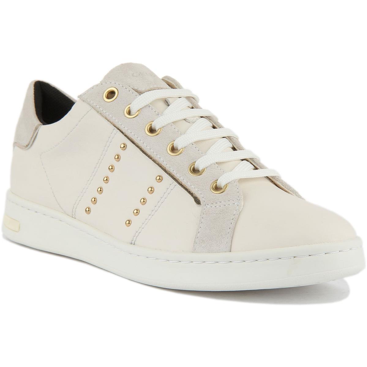 Geox Jaysen Womens Lace Up Classic Tennis Sneakersin White Gold US Size 5 - 11 WHITE GOLD