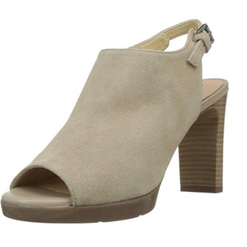 Geox Women`s D Annya H Open Toe Heels Color Options Taupe Suede