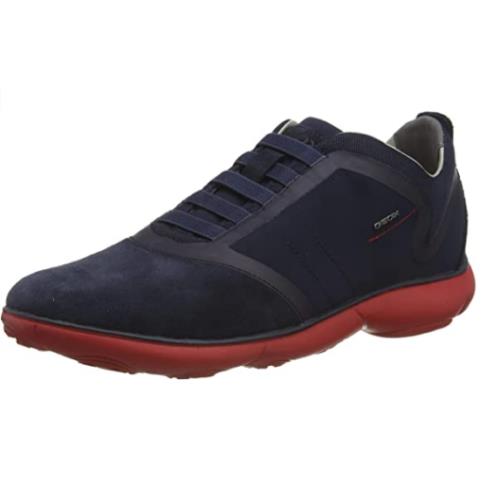 Geox Men`s U Nebula 10 Slip On Walking Sneakers Color Options Navy/Red