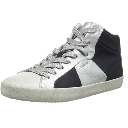 Geox Women`s D Warley B High Top Sneakers Navy/silver - Multicolor