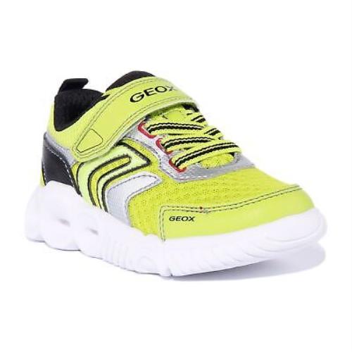 Geox J Wroom Boys Single Strap Led Sneakers In Lime Size US 9 - 4