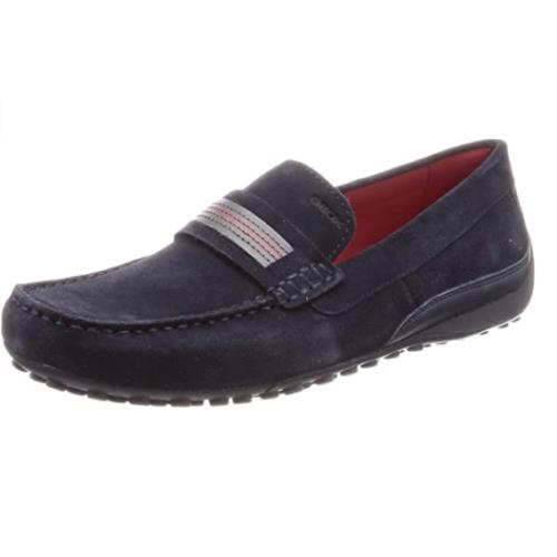 Geox Men`s U Snake Moc C Suede Driving Loafers Navy - Blues