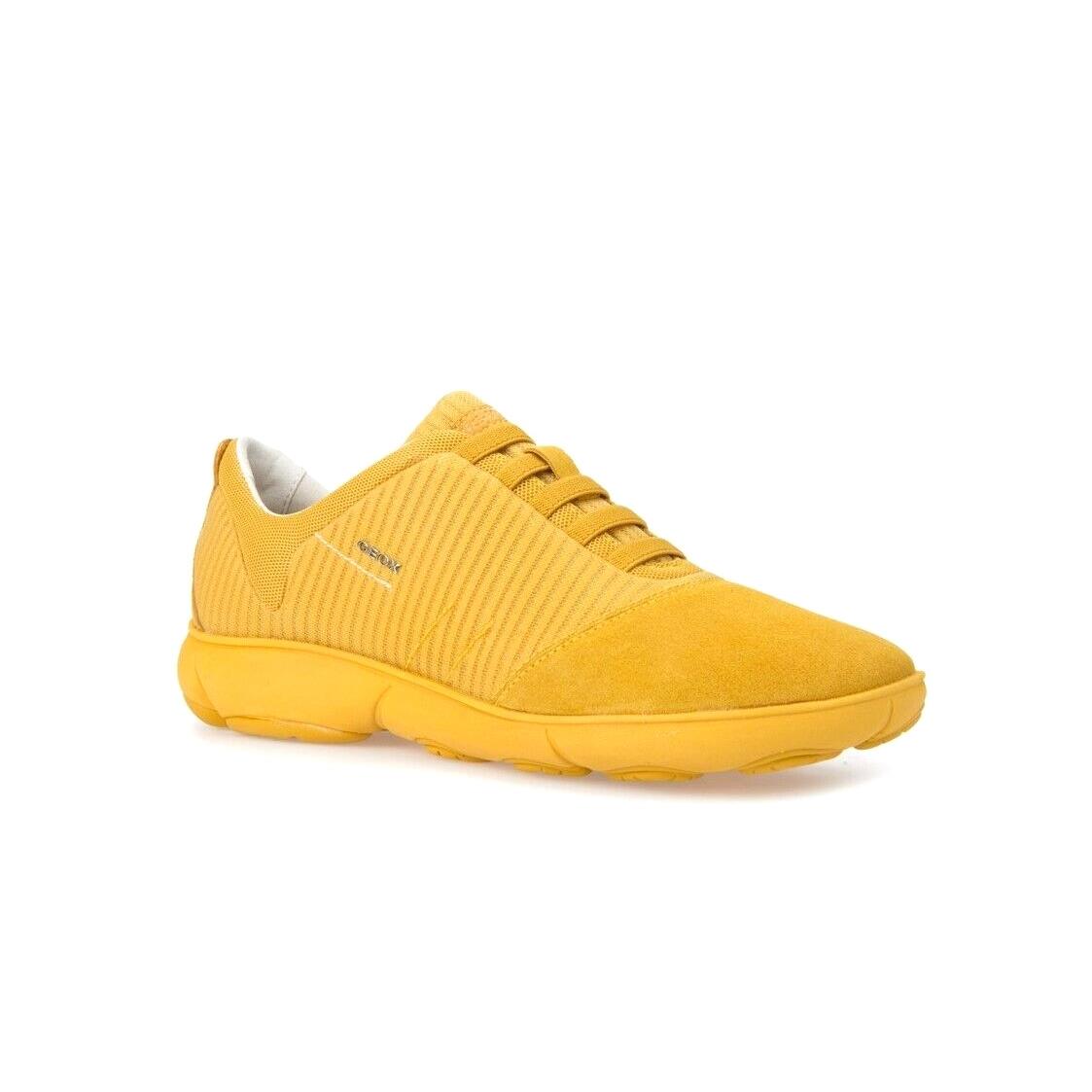 Geox Women`s D Nebula C-net Suede Sneaker Size 5 Dark Yellow