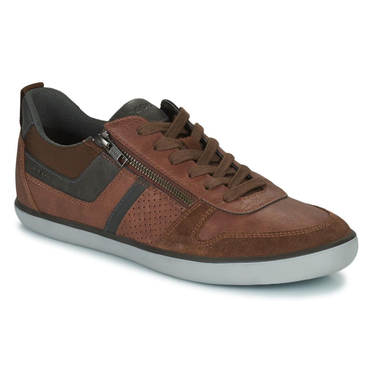 Mens Geox U Elver B Casual Sneaker - Cognac Leather Size 8 US /41 Eur - Cognac