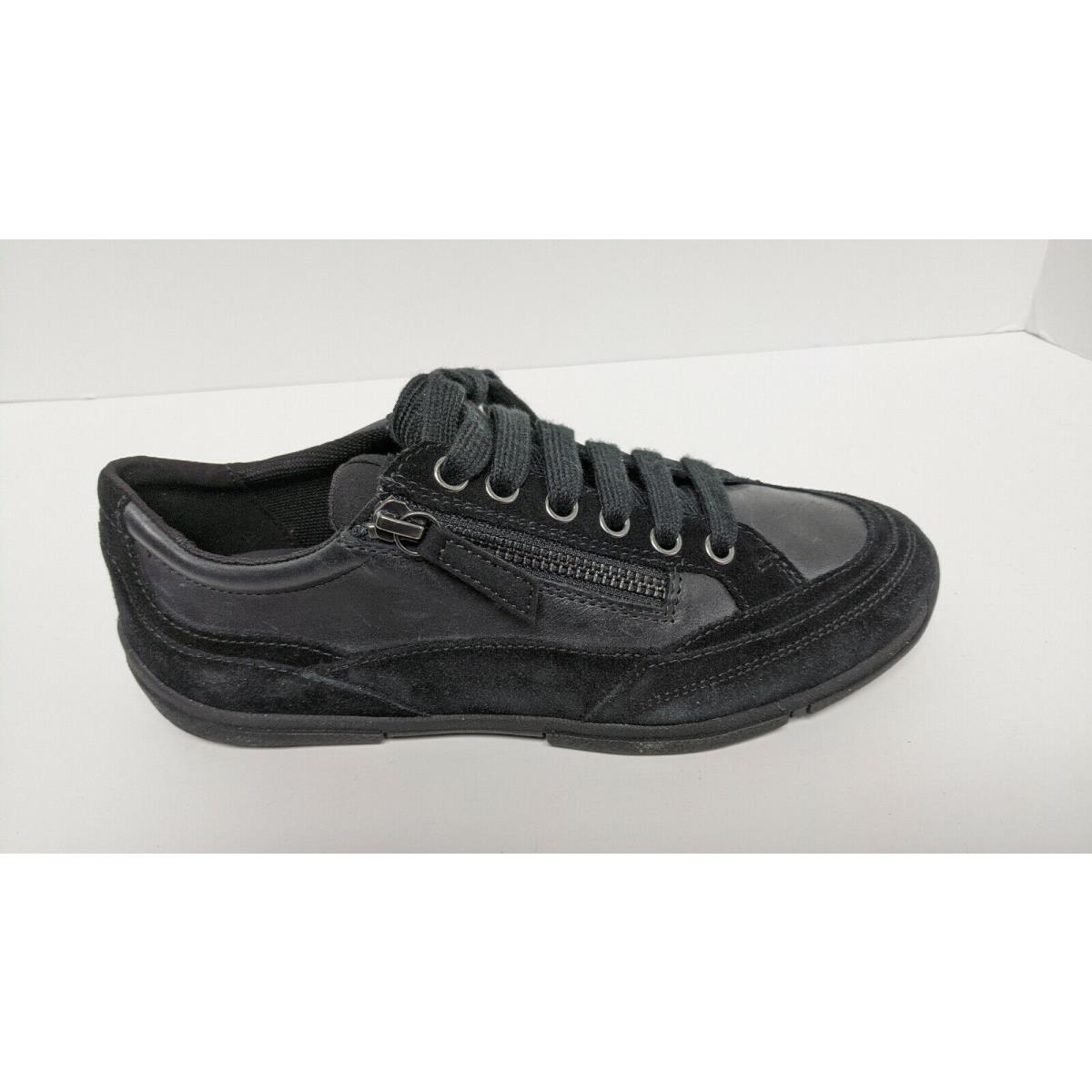 Geox Aglaia Suede Leather Sneakers Black Women`s 7 M