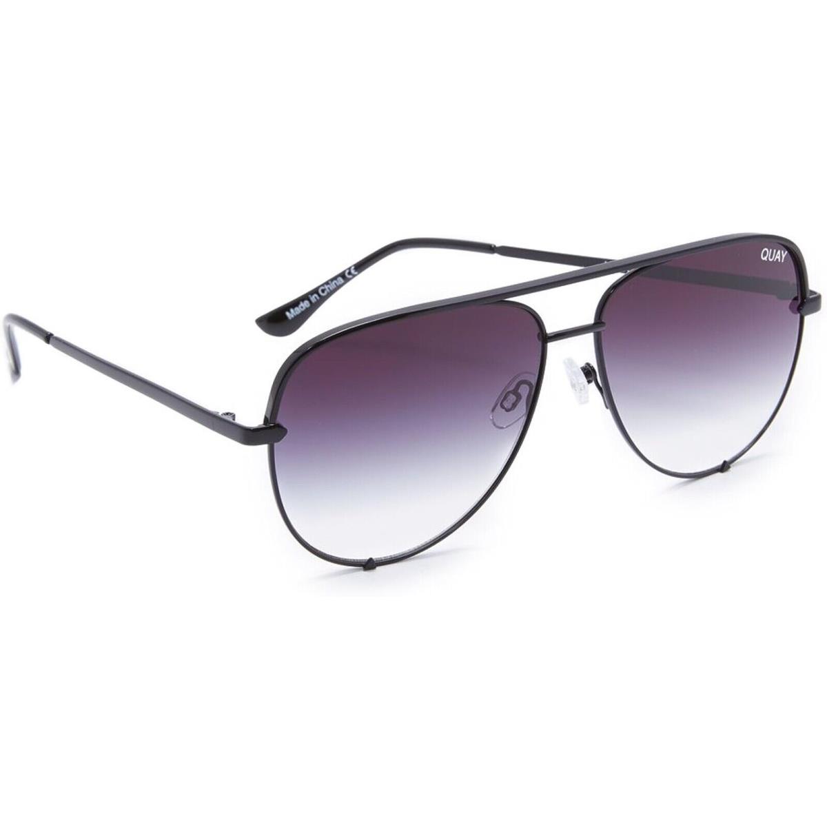 Quay Australia Sunglasses Classic Oversized Aviator Unisex W/case Cloth - Black/Fade, Lens: Dark Grey