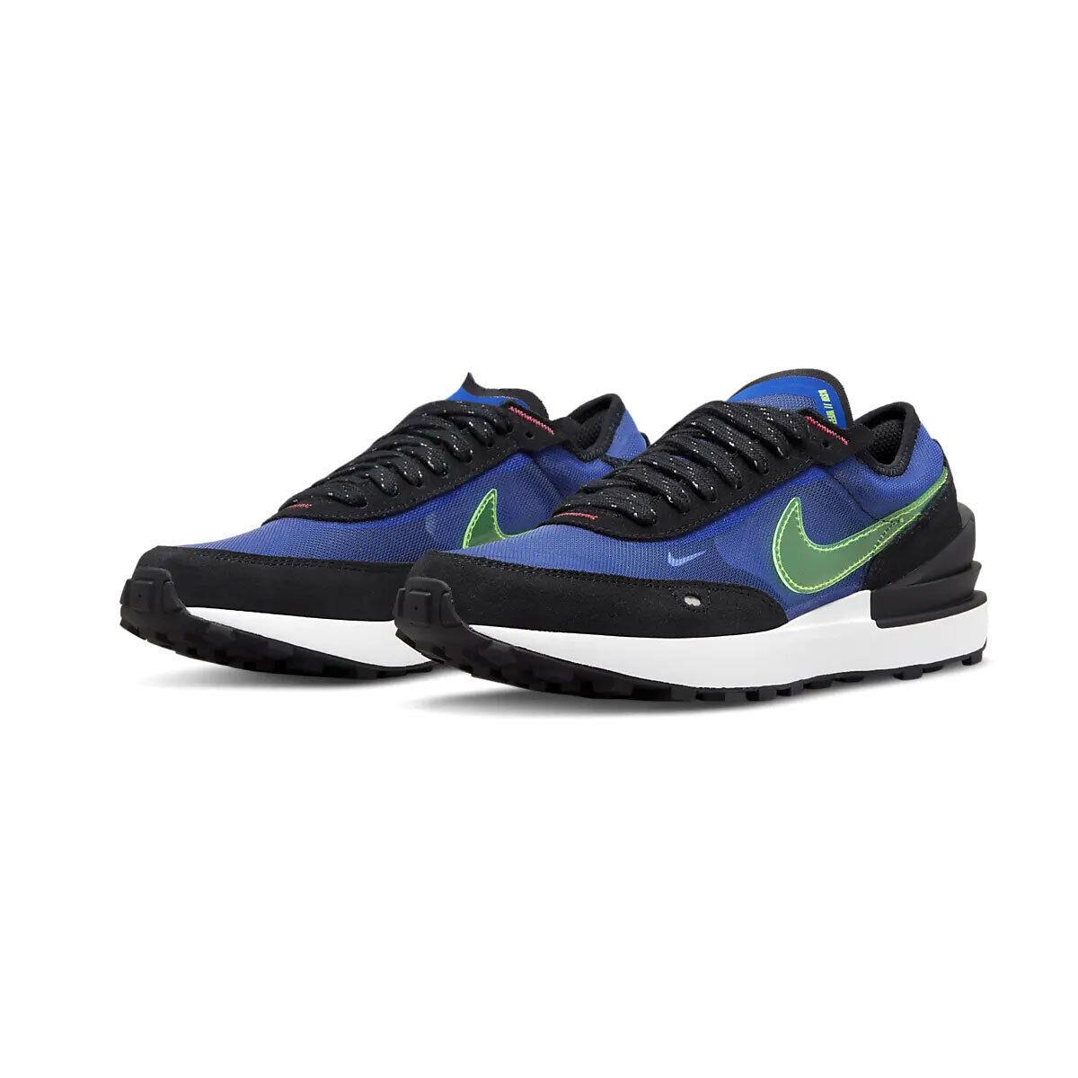 Nike Kid`s Waffle One Medium Blue Volt DV2235-400 Black/mystic Hibiscus SZ 3Y-7Y - Black/Mystic Hibiscus