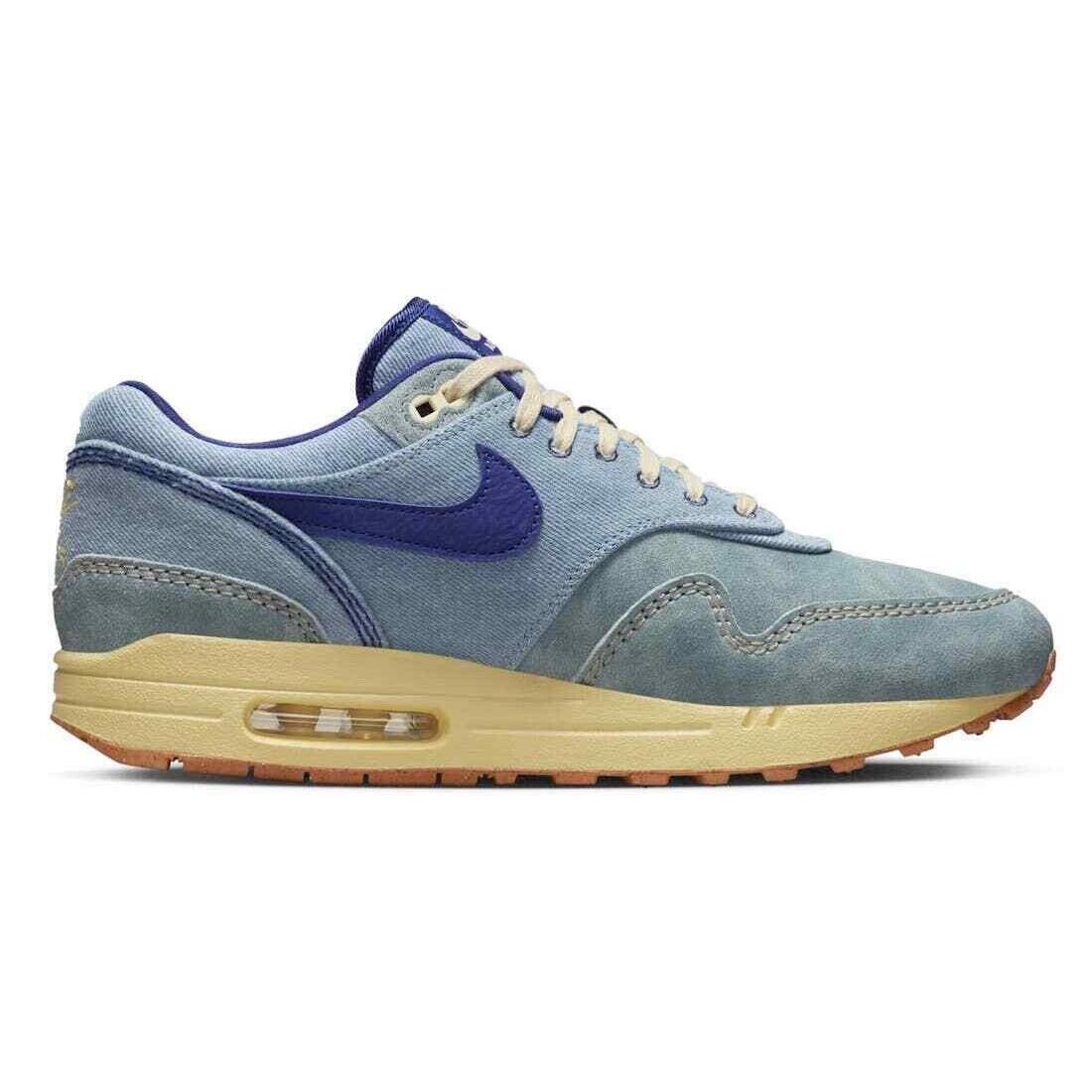 Nike Air Max 1 DV3050-300 Dirty Denim Men`s DS Mineral Slate Royal Multiple Size - Blue