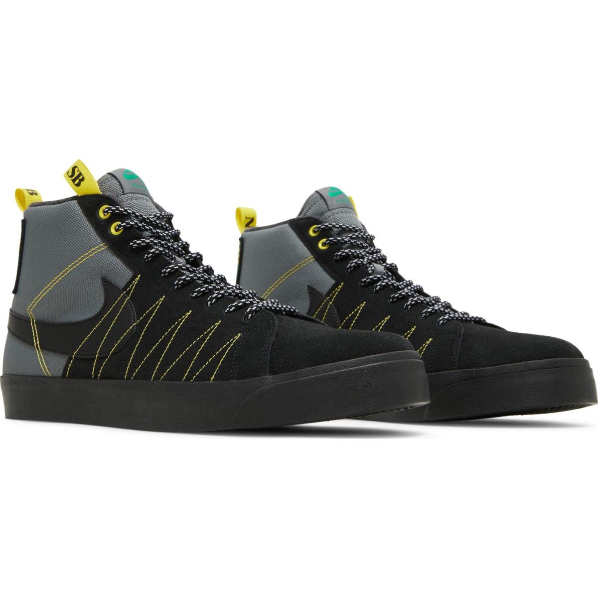 DC8903-001 Mens Nike SB Zoom Blazer Mid Prm `acclimate Cool Grey Yellow Strike - Cool Grey/Black-White-Yellow Strike-Lucky Green