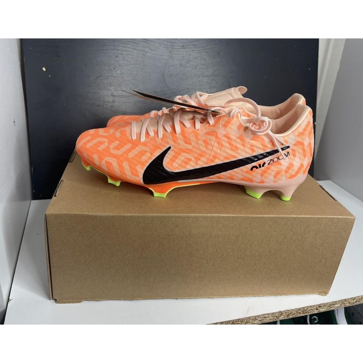 Nike Size 9 Zoom Vapor 15 Academy WC Fg/mg Men`s Guava Ice/black DZ3474 800 - Orange