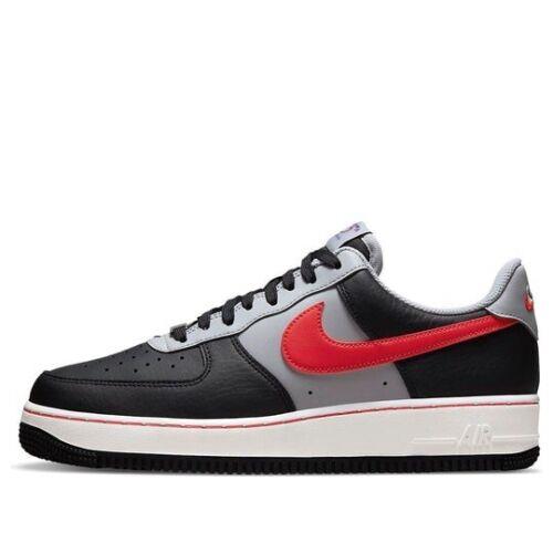 Nike Air Force 1 `07 Nba Black Chile Red Grey Sneakers DC8874-001 Men`s Size 7
