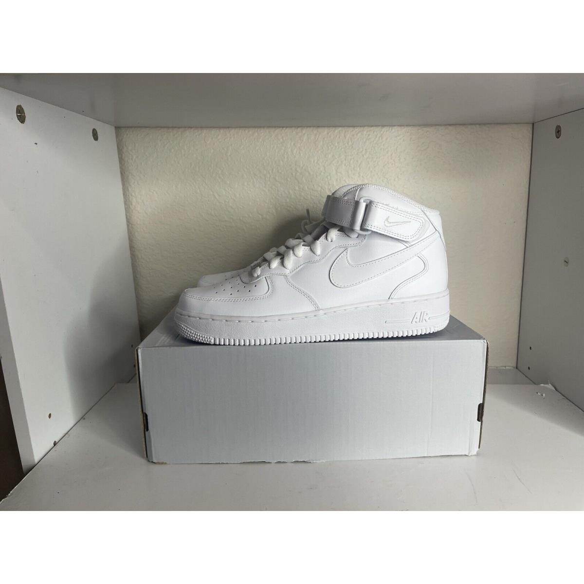 Nike Women Wmns Size 10.5 - Nike Air Force 1 `07 Mid Triple White W - White