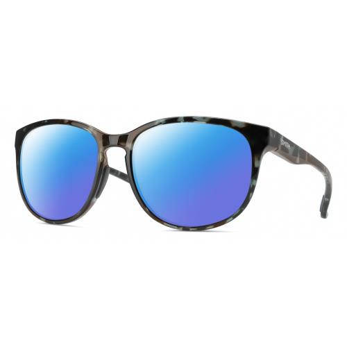 Smith Lake Shasta Unisex Cateye Polarized Sunglasses in Tortoise Blue Black 56mm Blue Mirror Polar