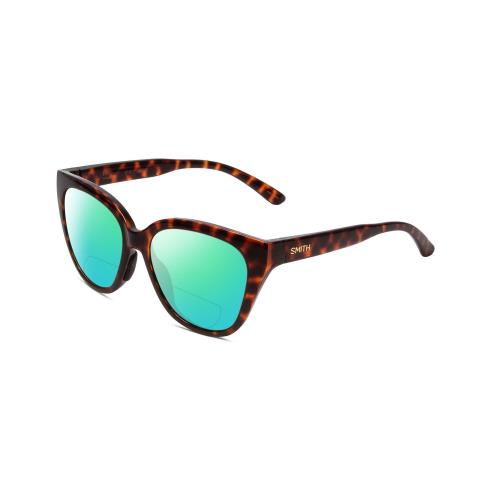 Smith Era Ladies Cateye Polarized Bi-focal Sunglasses in Tortoise 55mm 41 Option Green Mirror