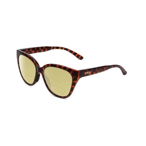 Smith Era Ladies Cateye Polarized Bi-focal Sunglasses in Tortoise 55mm 41 Option Yellow