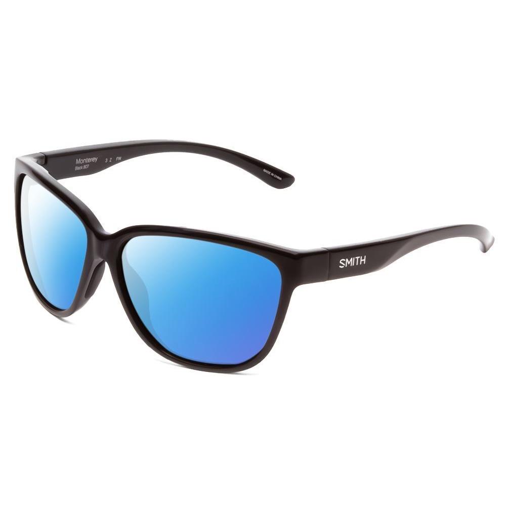 Smith Monterey Ladies Cateye Polarized Sunglasses in Gloss Black 58 mm 4 Options Blue Mirror Polar