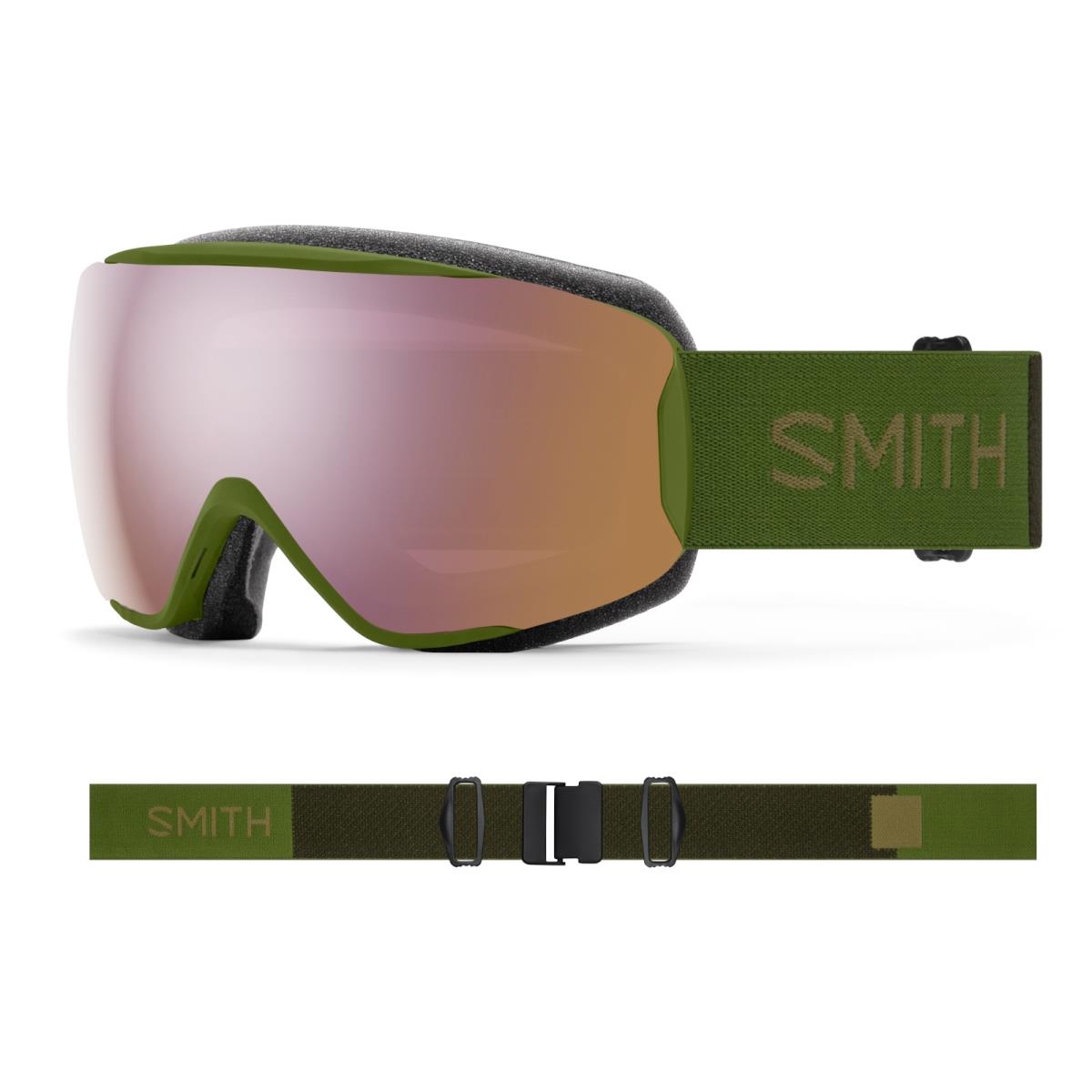 Smith Women`s Moment Ski Snowboard Snowmobile Chromapop Mirror Lens Small Fit Olive