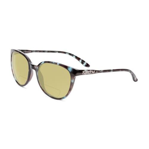 Smith Cheetah Women`s Polarized Bi-focal Sunglasses in Sky Tortoise Marble 54 mm Yellow