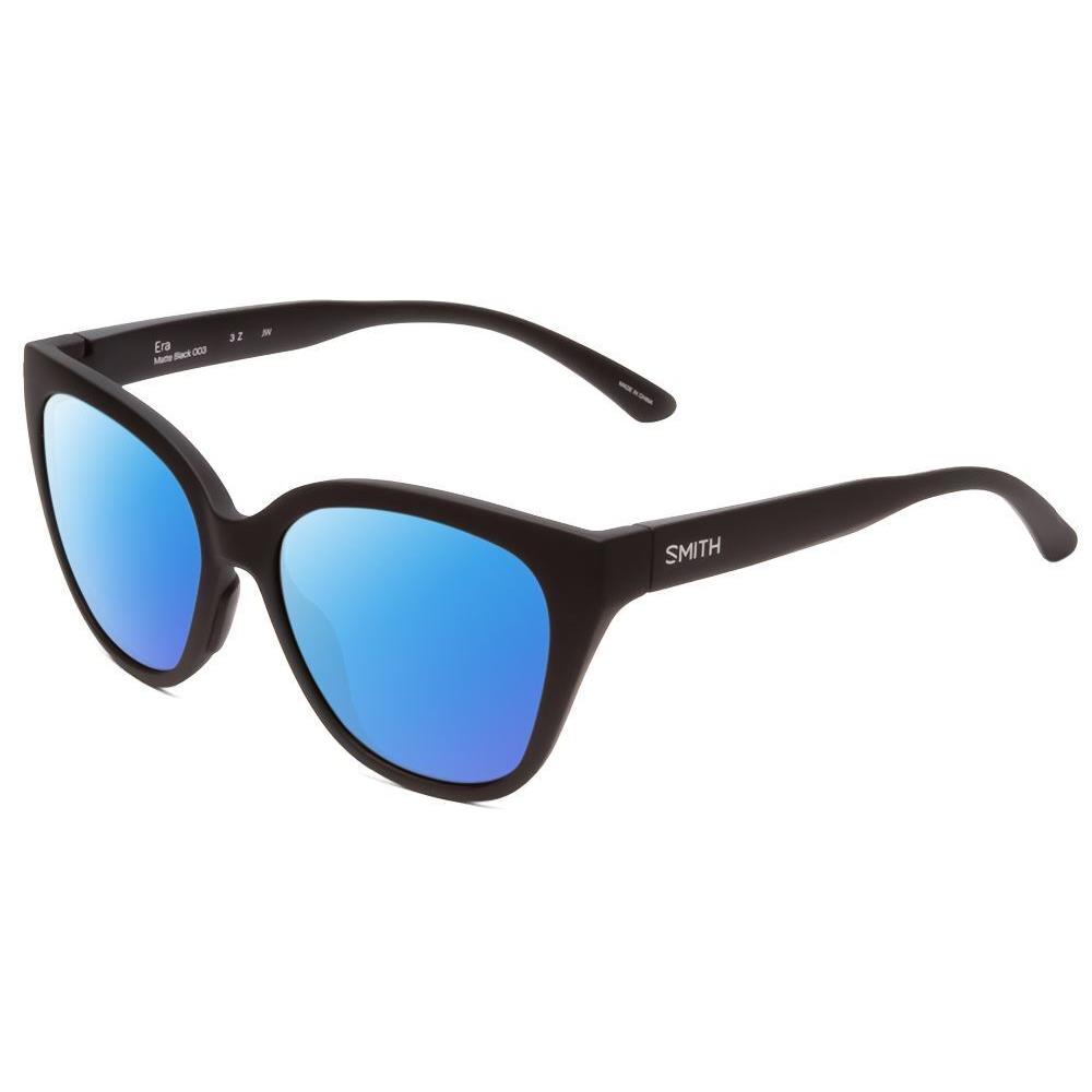 Smith Era Ladies Cateye Polarized Sunglasses Matte Black 55 mm Choose Lens Color Blue Mirror Polar