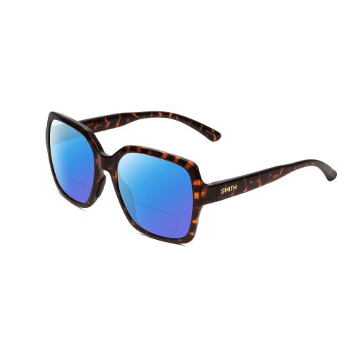 Smith Flare Women Polarized Bi-focal Sunglasses in Tortoise Brown 57mm 41 Option Blue Mirror