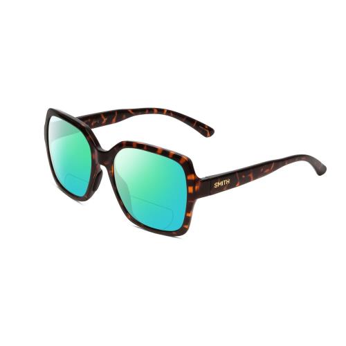 Smith Flare Women Polarized Bi-focal Sunglasses in Tortoise Brown 57mm 41 Option Green Mirror