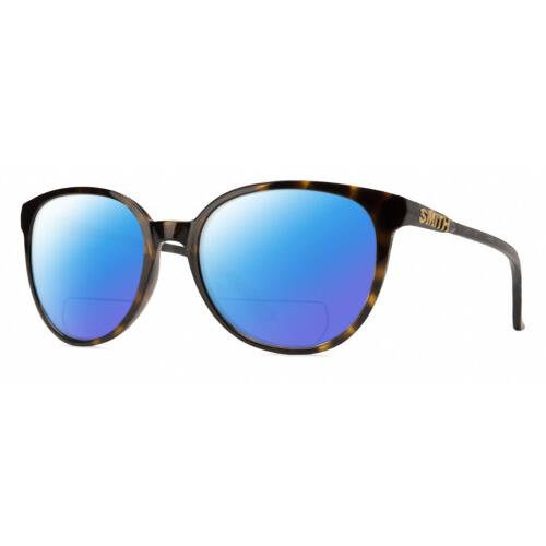 Smith Cheetah Cateye Polarized Bifocal Sunglasses in Tortoise Havana Brown 54 mm Blue Mirror