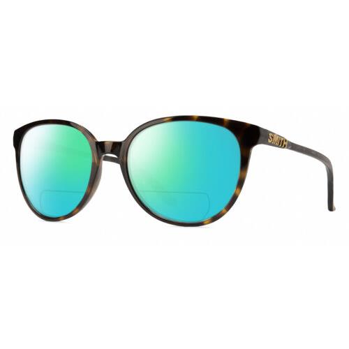 Smith Cheetah Cateye Polarized Bifocal Sunglasses in Tortoise Havana Brown 54 mm Green Mirror
