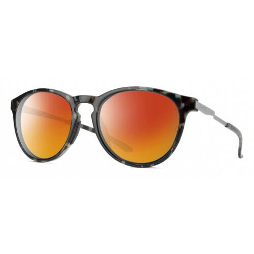 Smith Wander Unisex Polarized Sunglasses in Sky Tortoise Havana Blue Black 55 mm Red Mirror Polar