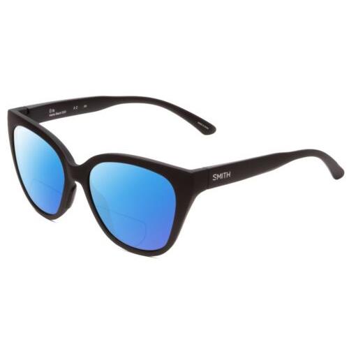 Smith Era Ladies Cateye Polarized Bi-focal Sunglasses Matte Black 55mm 41 Option Blue Mirror