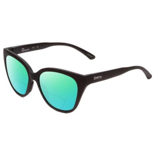 Smith Era Ladies Cateye Polarized Bi-focal Sunglasses Matte Black 55mm 41 Option Green Mirror