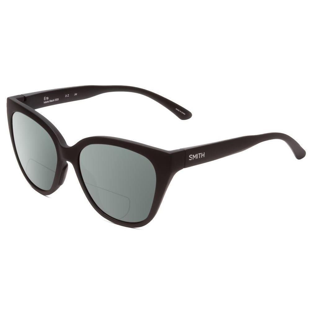 Smith Era Ladies Cateye Polarized Bi-focal Sunglasses Matte Black 55mm 41 Option Grey