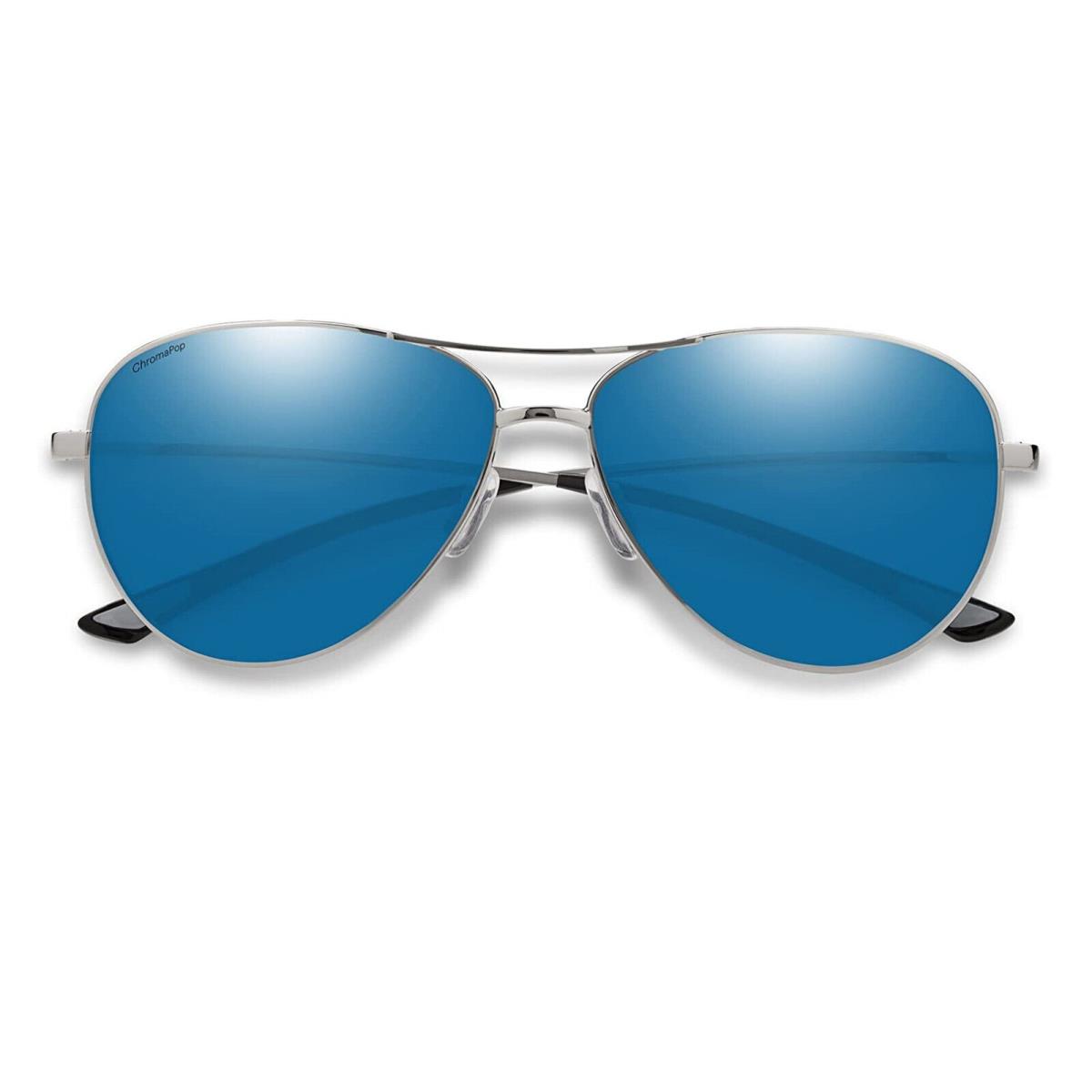 Smith Langley Sunglasses - Women`s - Silver W/chromapop Polarized Blue Mirror