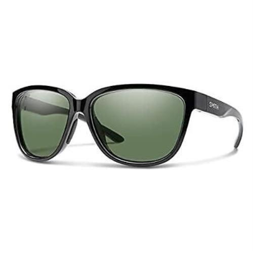 Smith Monterey Womens Sunglasses Shiny Black/chromapop Polarized Gray Green 58mm