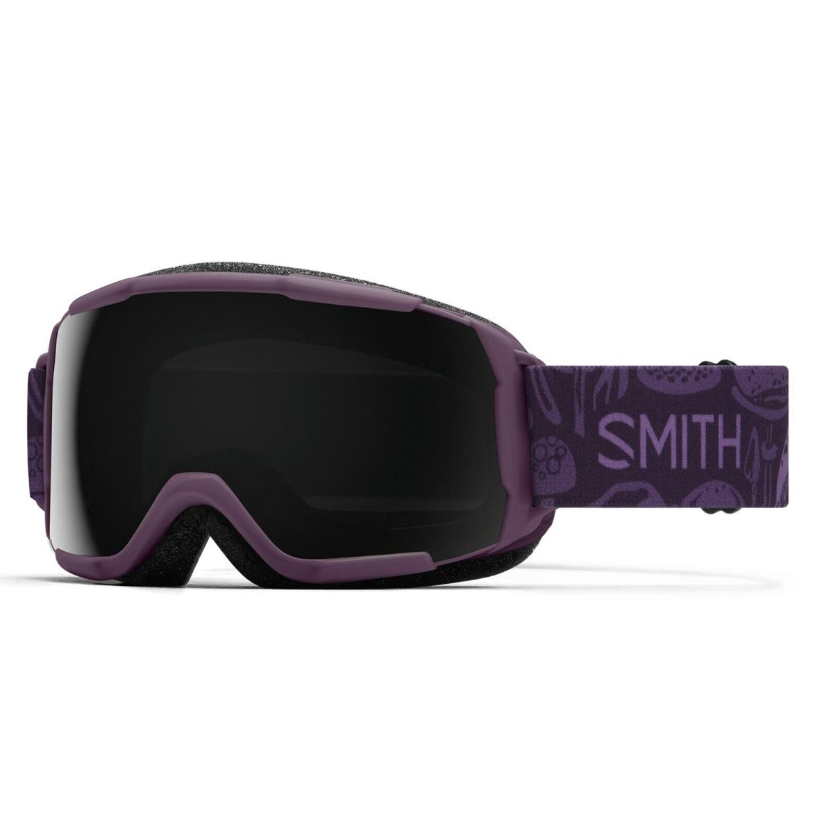 Smith Grom Youth Snow Goggles Amethyst Mushrooms Chromapop Sun Black Lens